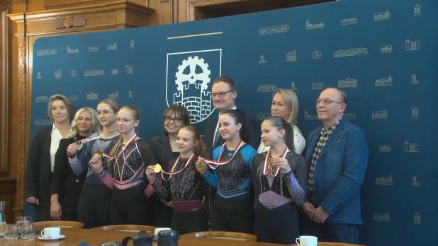 Mistrzynie Polski z wizytą w zabrzańskim ratuszu